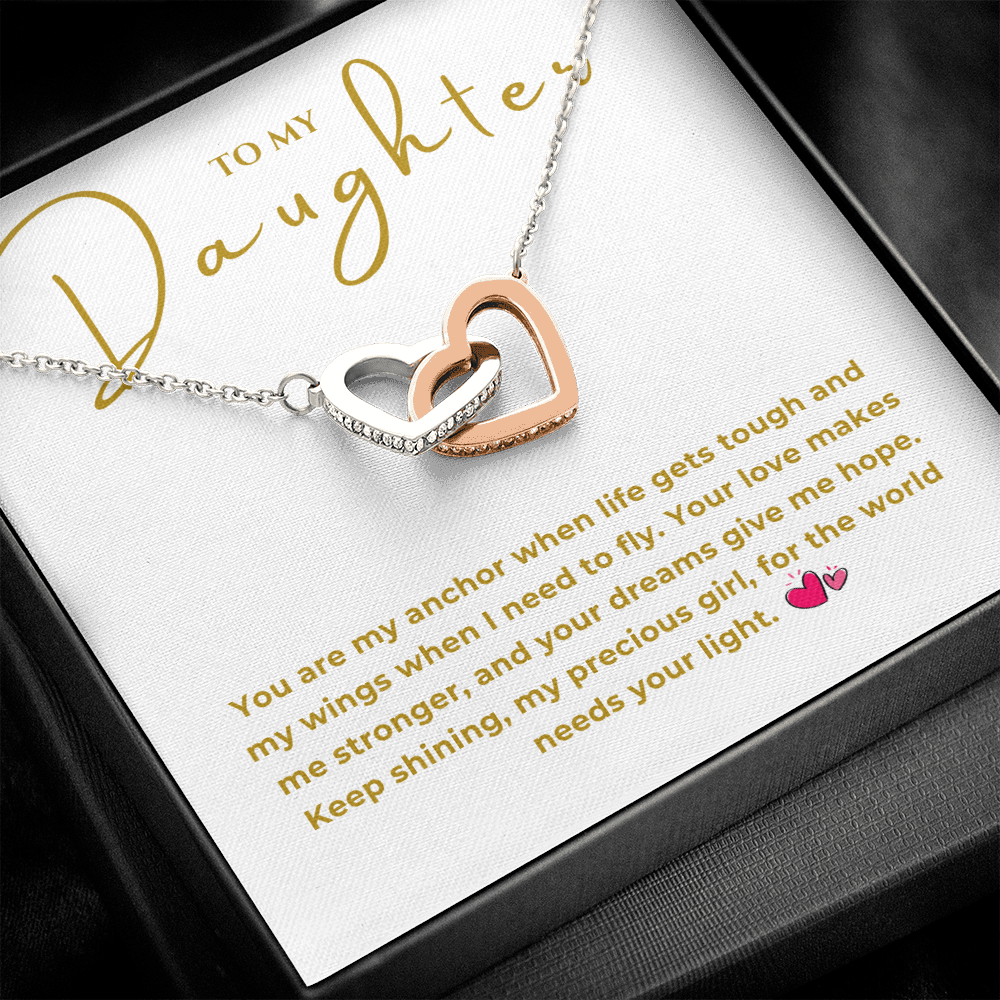 To My Daughter Interlocking Hearts Necklace