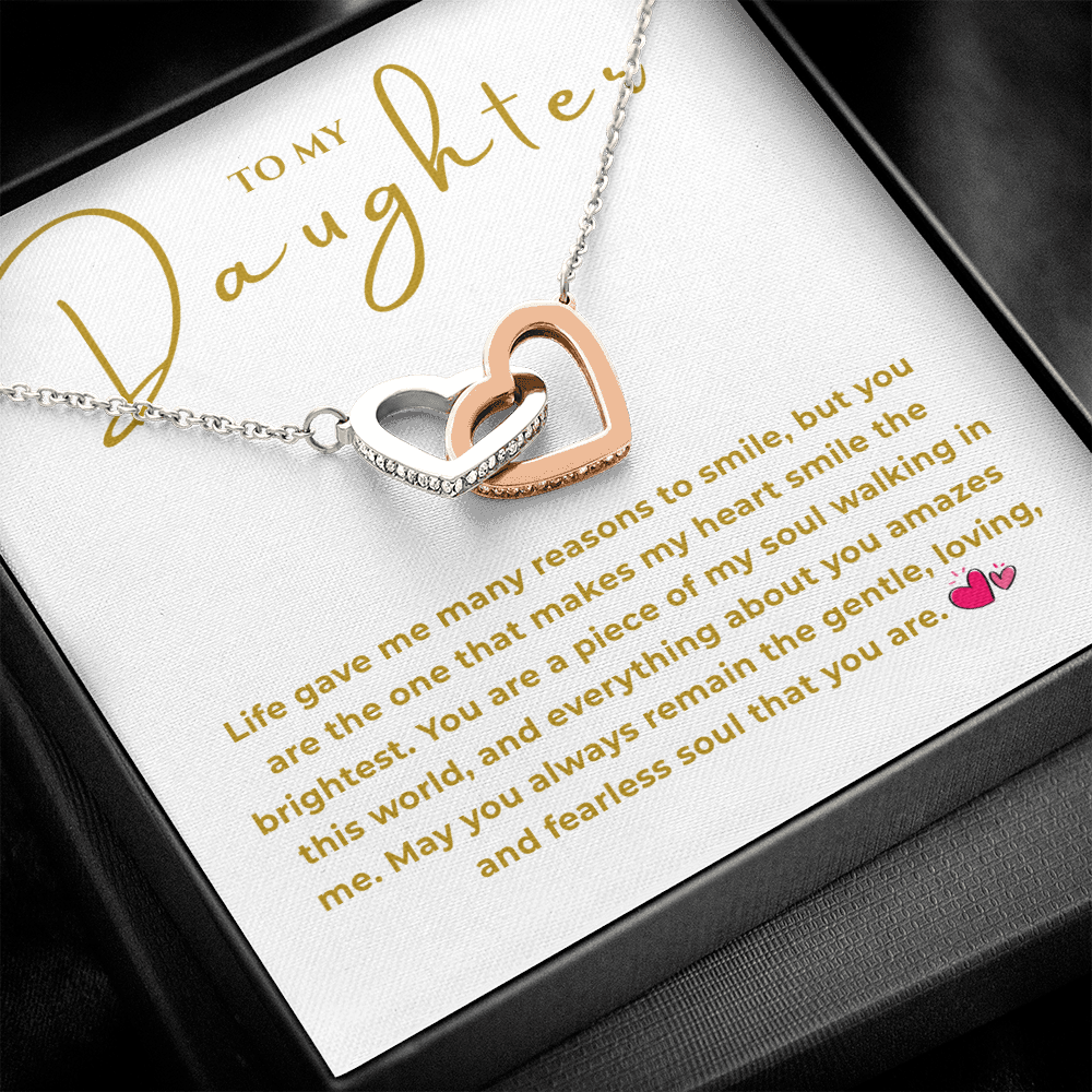 To My Daughter Interlocking Hearts Necklace