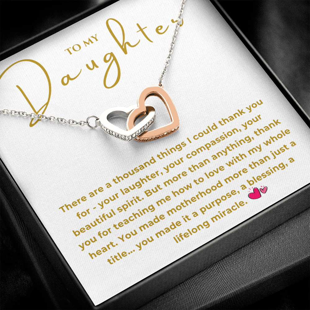 To My Daughter Interlocking Hearts Necklace