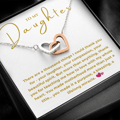To My Daughter Interlocking Hearts Necklace