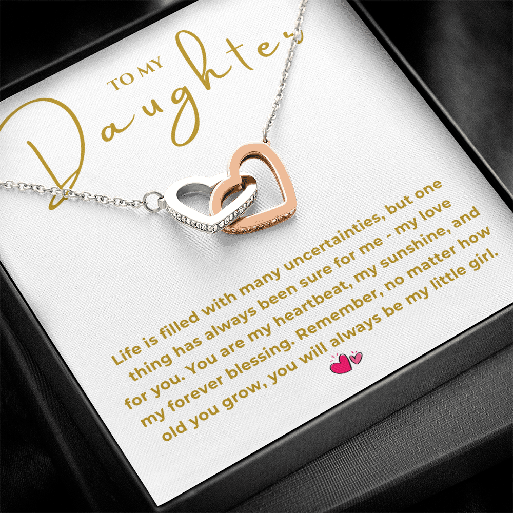 To My Daughter Interlocking Hearts Necklace