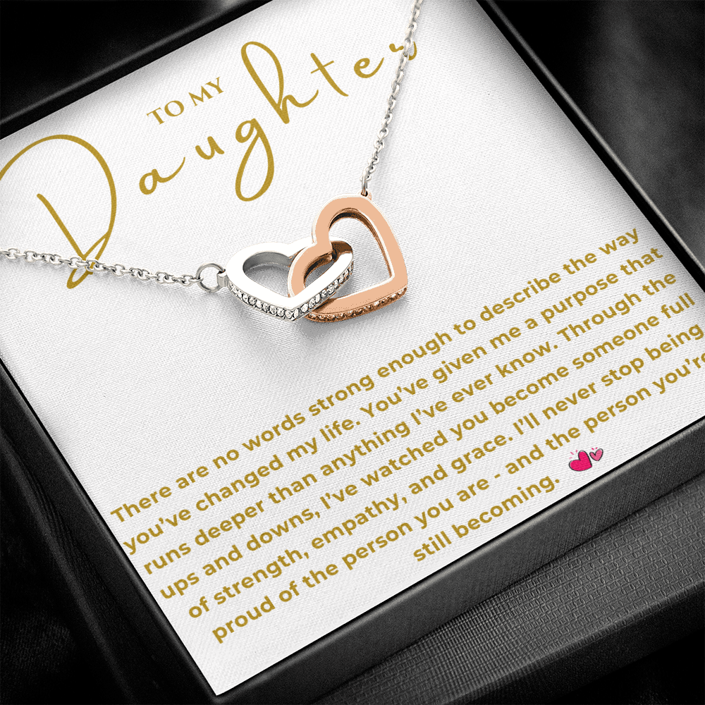 To My Daughter Interlocking Hearts Necklace