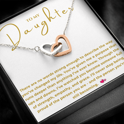 To My Daughter Interlocking Hearts Necklace