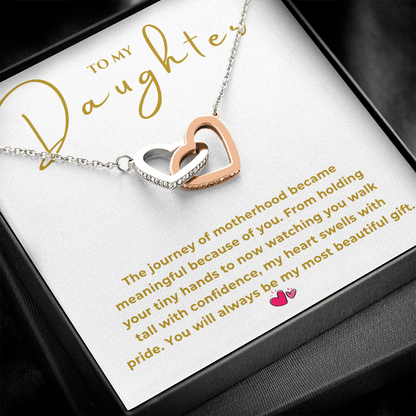 To My Daughter Interlocking Hearts Necklace