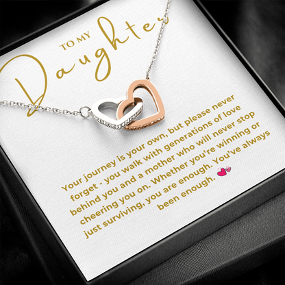 To My Daughter Interlocking Hearts Necklace