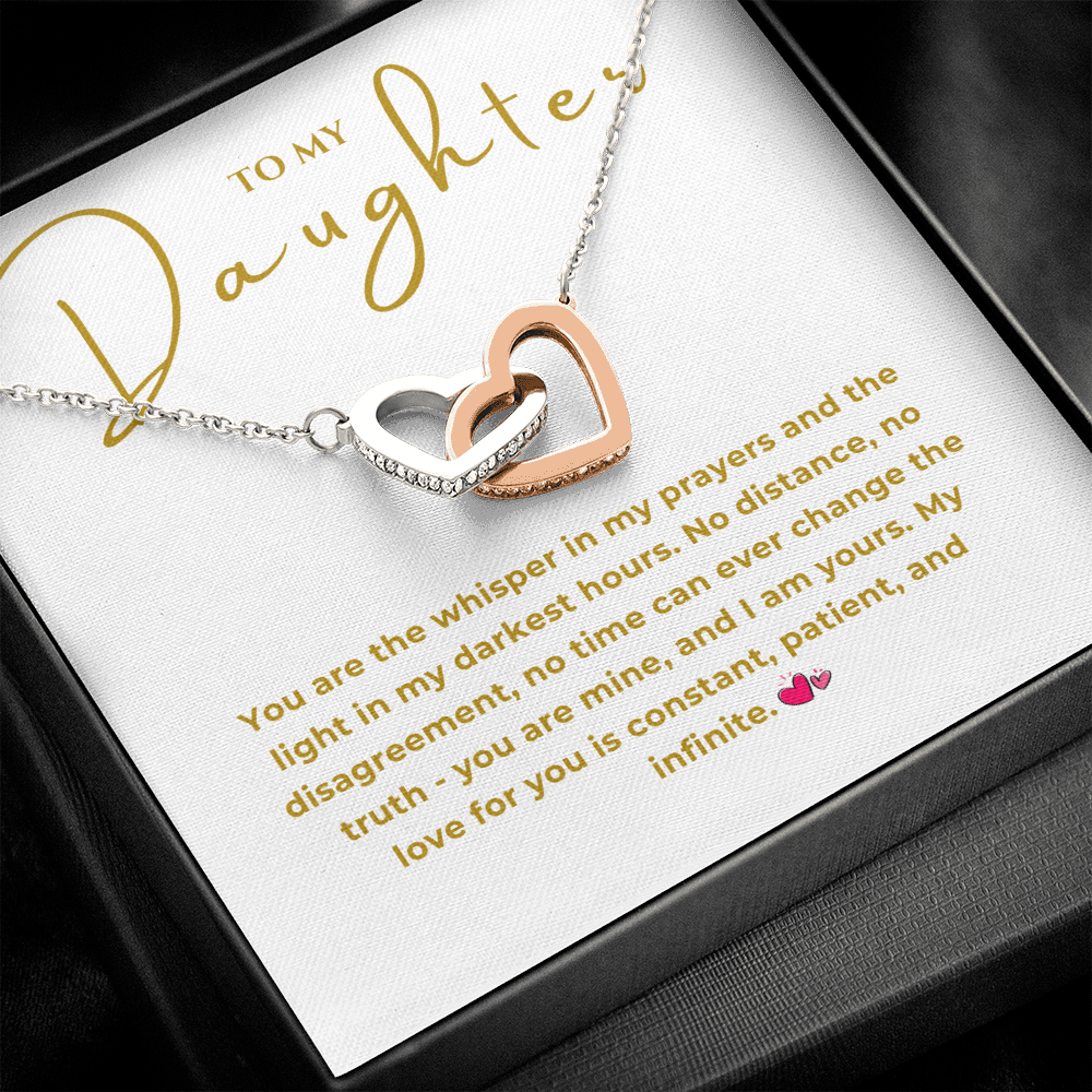 To My Daughter Interlocking Hearts Necklace