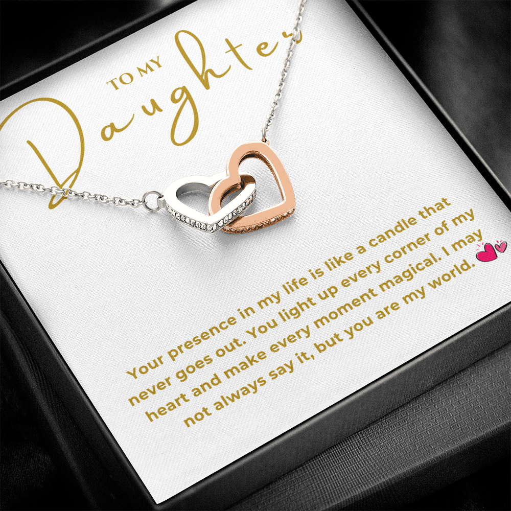 To My Daughter Interlocking Hearts Necklace