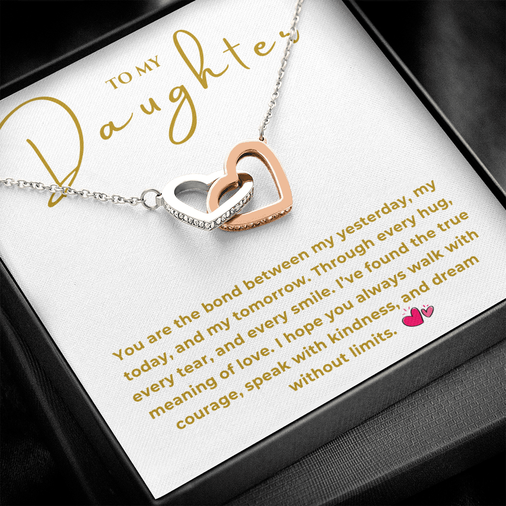 To My Daughter Interlocking Hearts Necklace