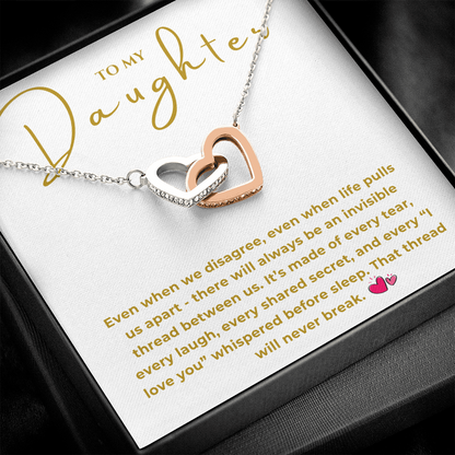 To My Daughter Interlocking Hearts Necklace