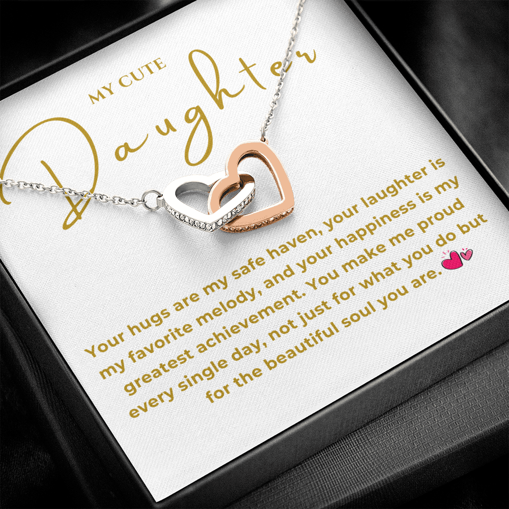 To My Daughter Interlocking Hearts Necklace