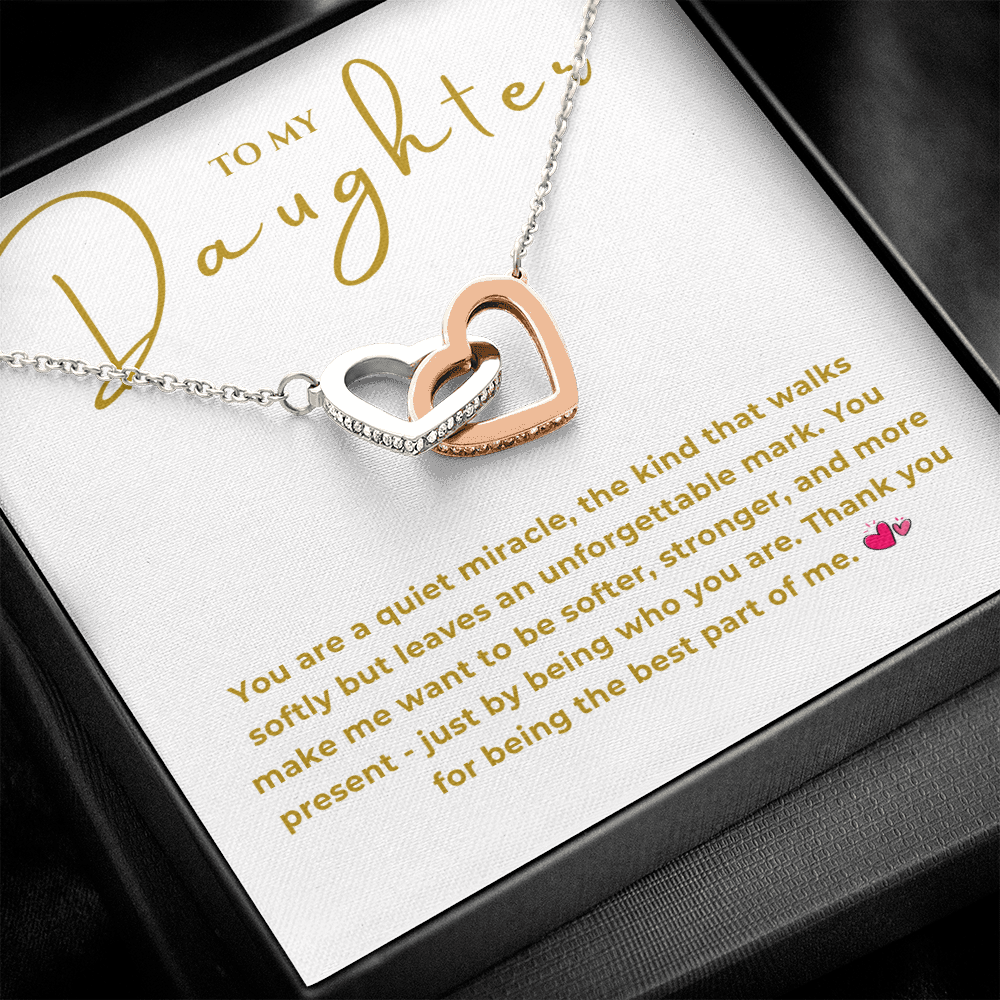 To My Daughter Interlocking Hearts Necklace