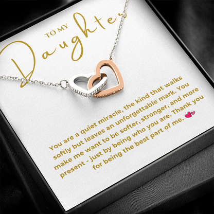 To My Daughter Interlocking Hearts Necklace