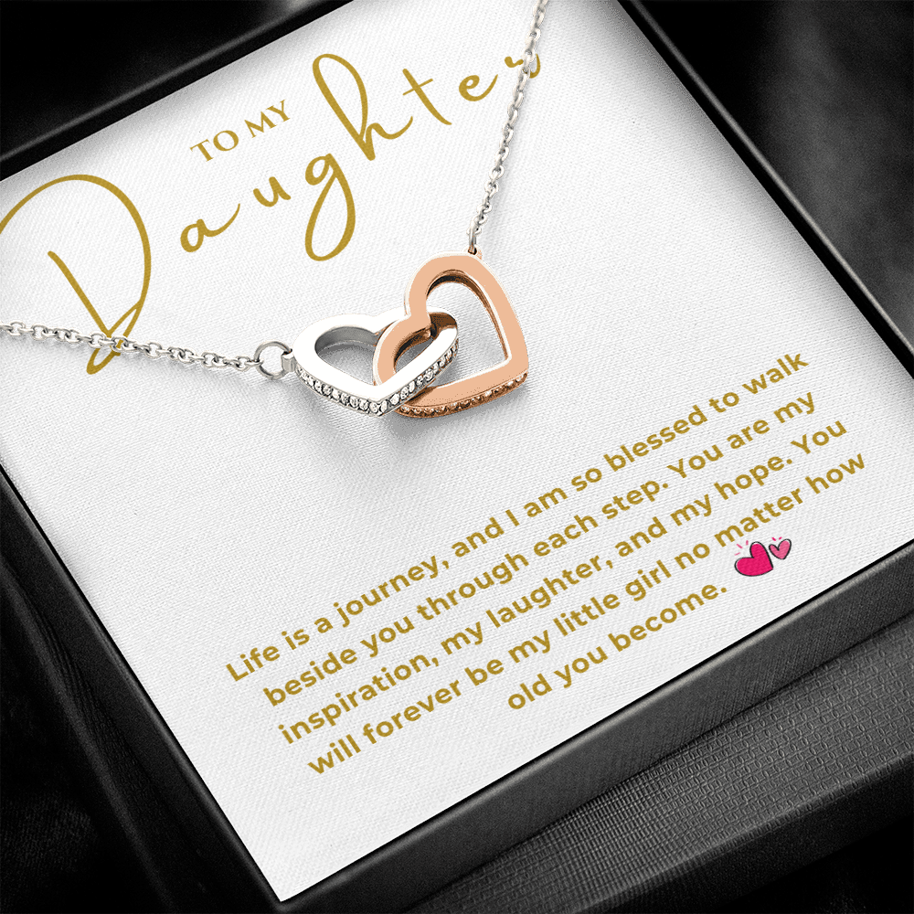 To My Daughter Interlocking Hearts Necklace