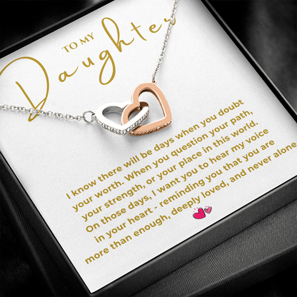 To My Daughter Interlocking Hearts Necklace