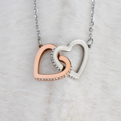 Personalized Thank You Mom  Interlocking Hearts Necklace