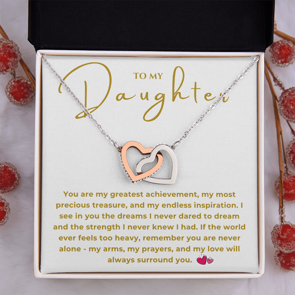 To My Daughter Interlocking Hearts Necklace