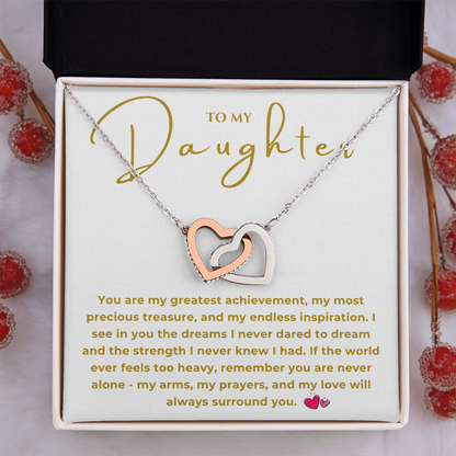 To My Daughter Interlocking Hearts Necklace