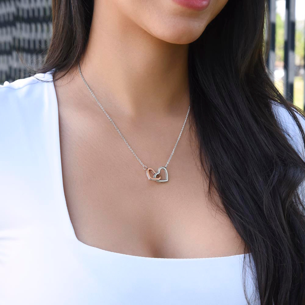 Personalized Thank You Mom  Interlocking Hearts Necklace