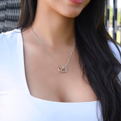 Personalized Thank You Mom  Interlocking Hearts Necklace