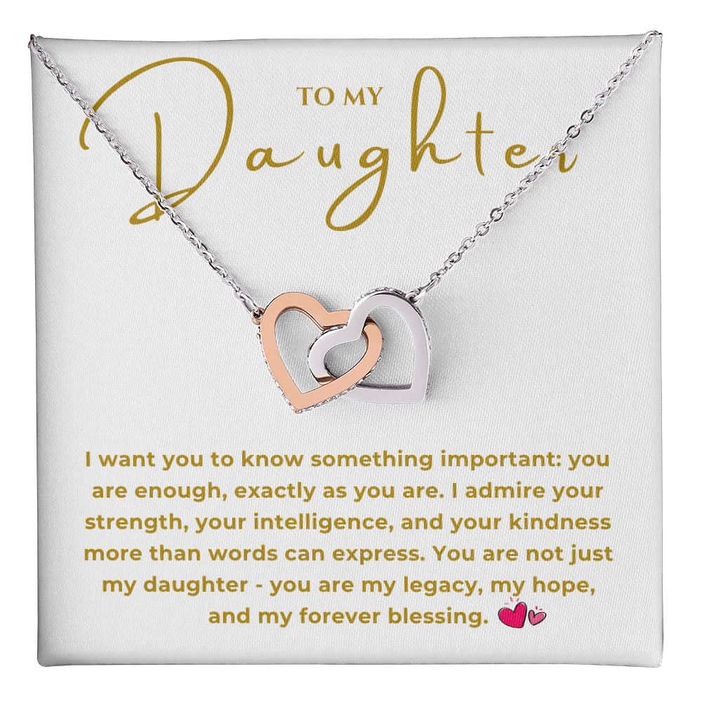 To My Daughter Interlocking Hearts Necklace