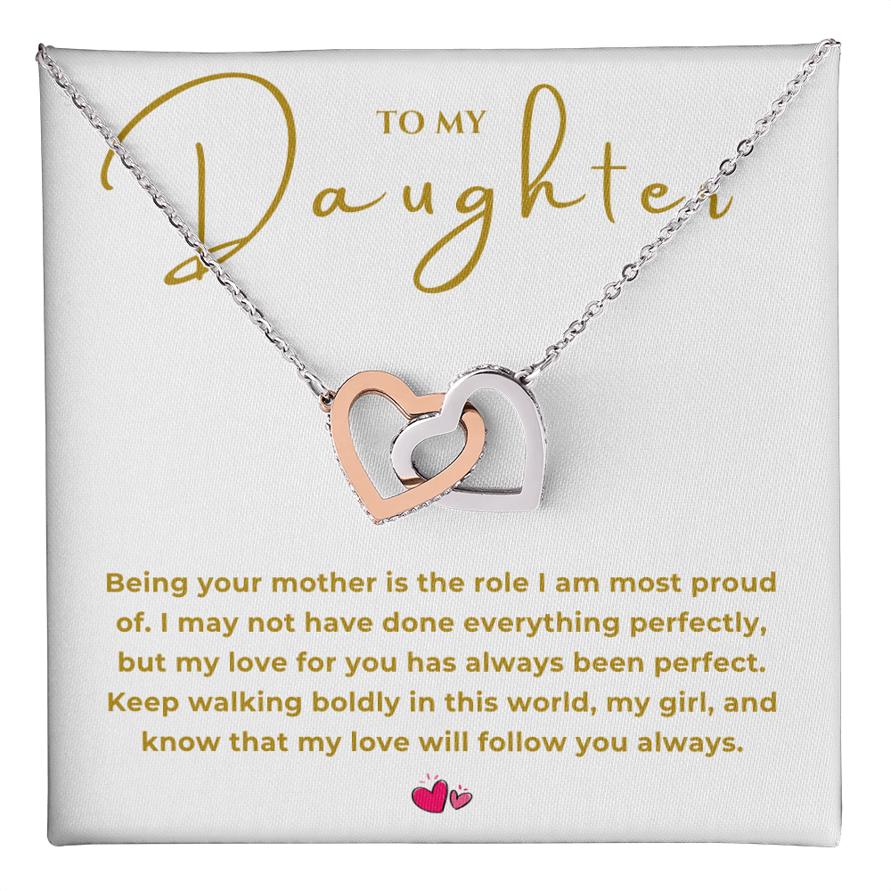 To My Daughter Interlocking Hearts Necklace