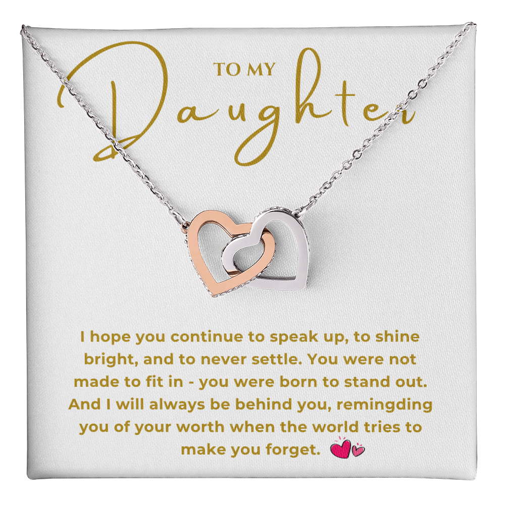 To My Daughter Interlocking Hearts Necklace