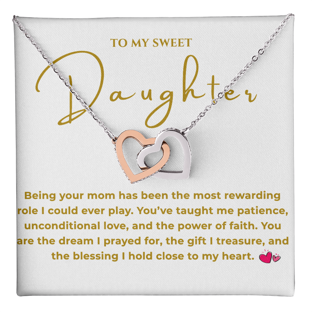 To My Daughter Interlocking Hearts Necklace