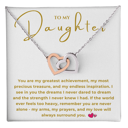 To My Daughter Interlocking Hearts Necklace