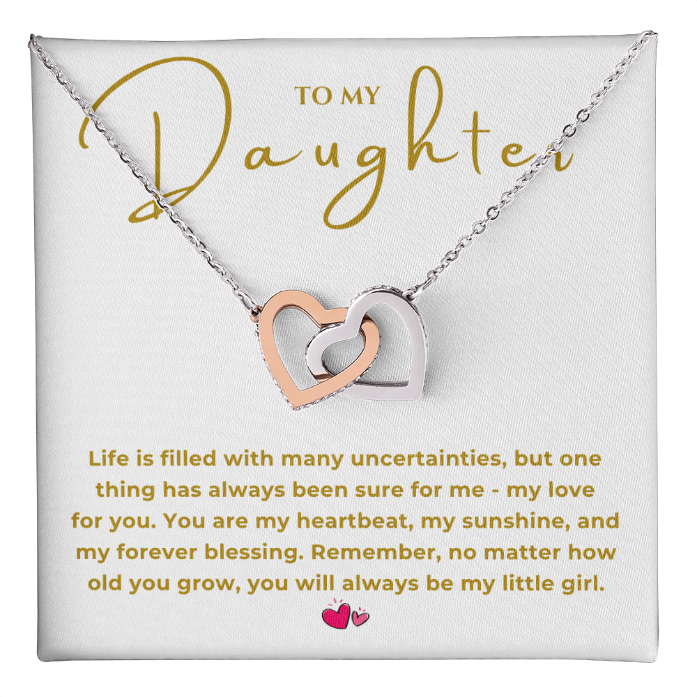 To My Daughter Interlocking Hearts Necklace
