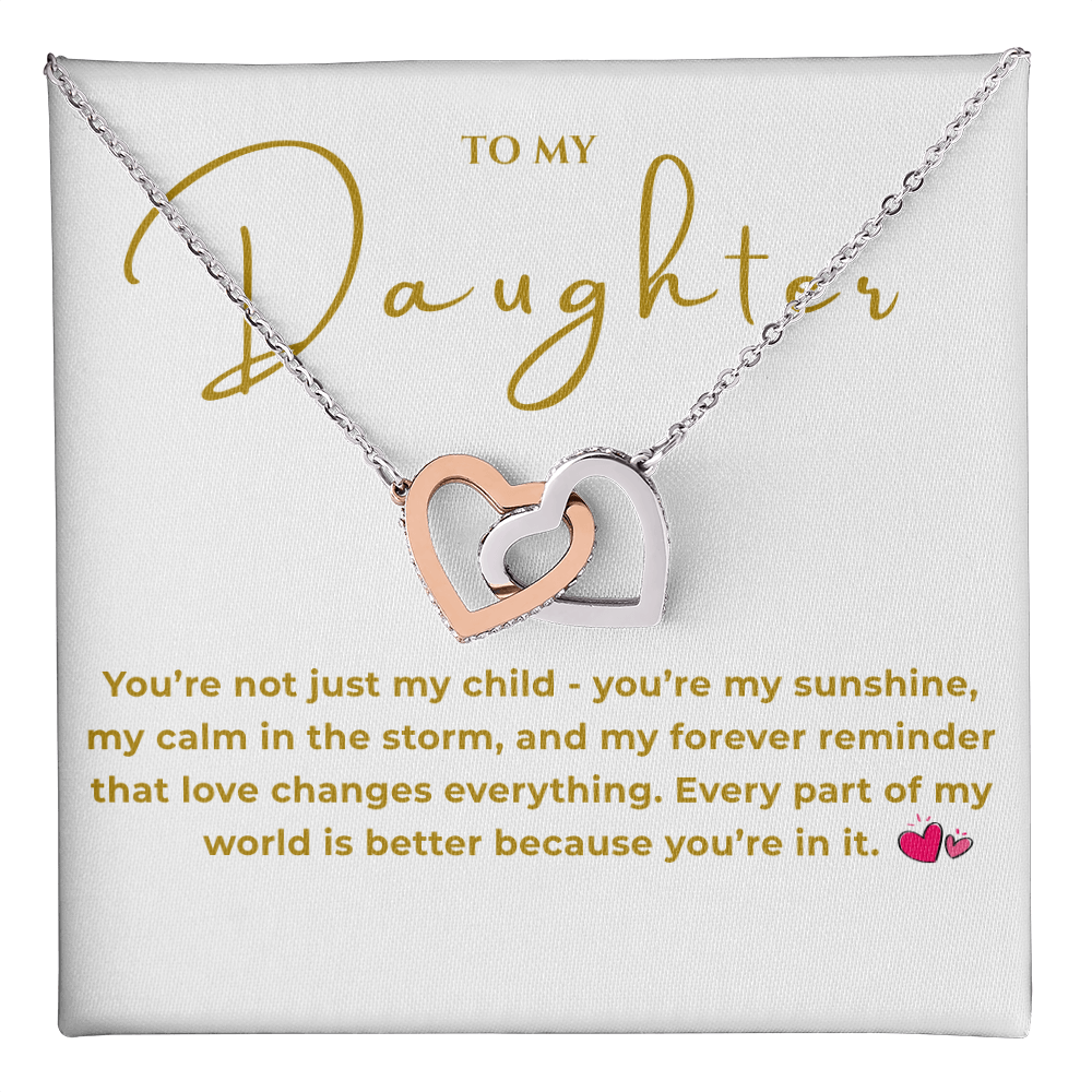 To My Daughter Interlocking Hearts Necklace
