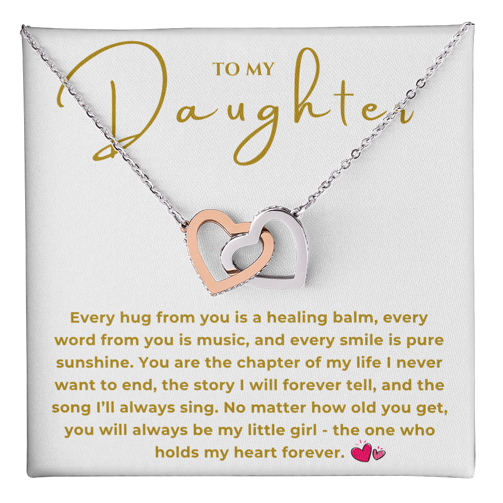 To My Daughter Interlocking Hearts Necklace