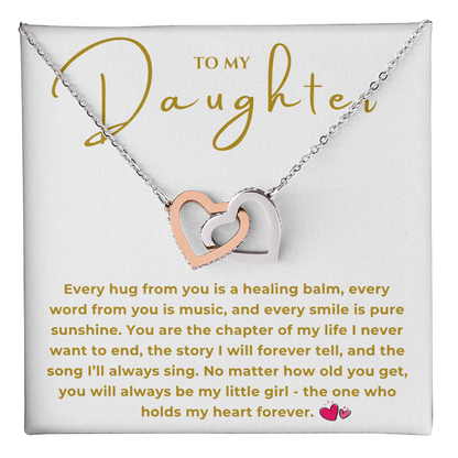 To My Daughter Interlocking Hearts Necklace