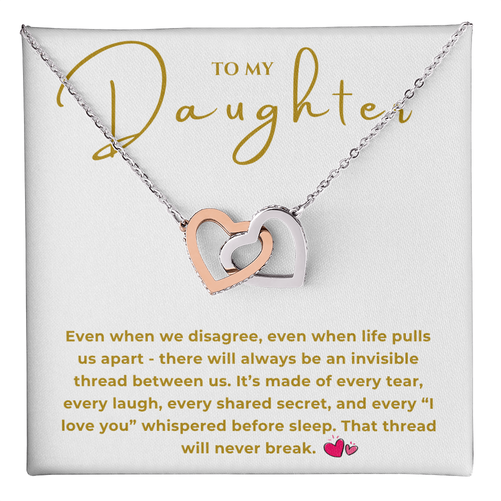 To My Daughter Interlocking Hearts Necklace