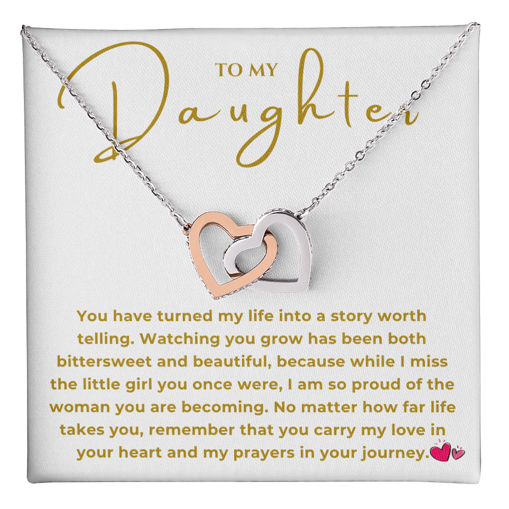 To My Daughter Interlocking Hearts Necklace