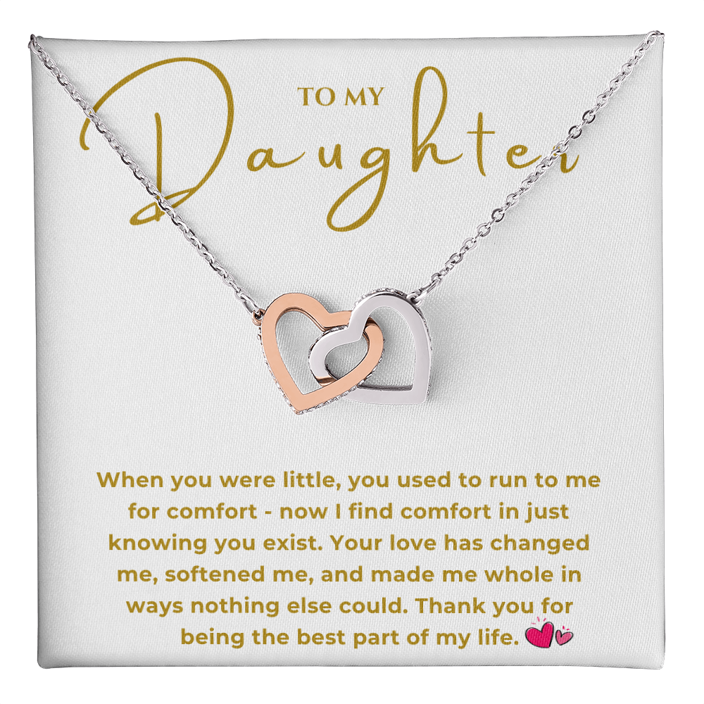 To My Daughter Interlocking Hearts Necklace