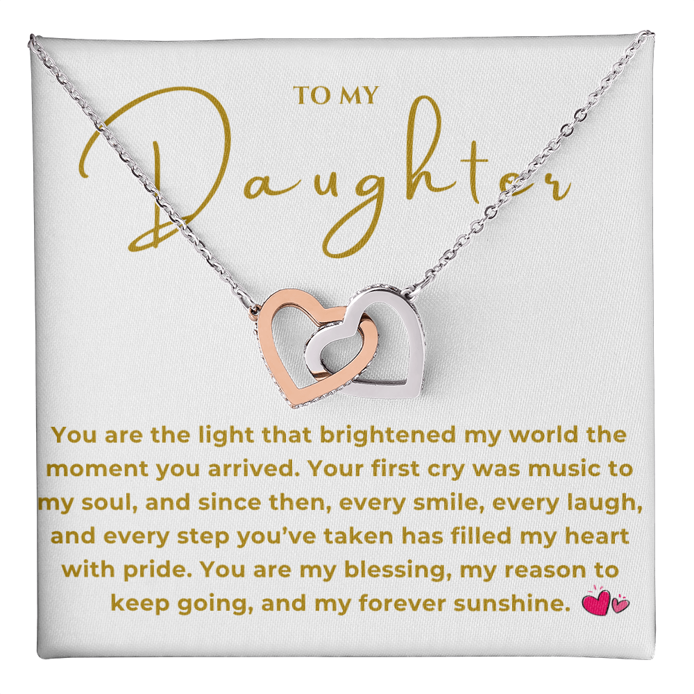 To My Daughter Interlocking Hearts Necklace
