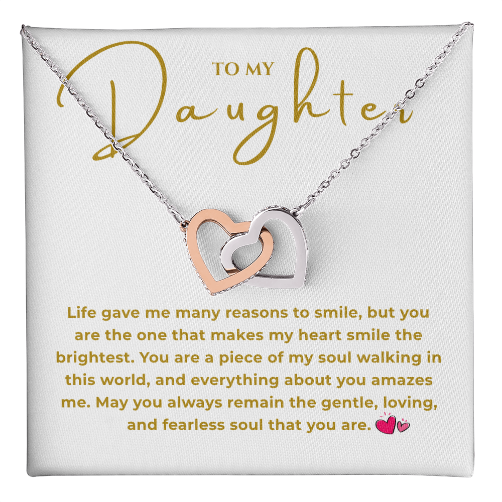 To My Daughter Interlocking Hearts Necklace