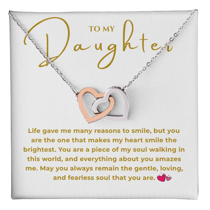 To My Daughter Interlocking Hearts Necklace