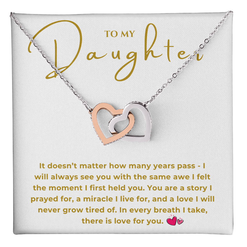 To My Daughter Interlocking Hearts Necklace