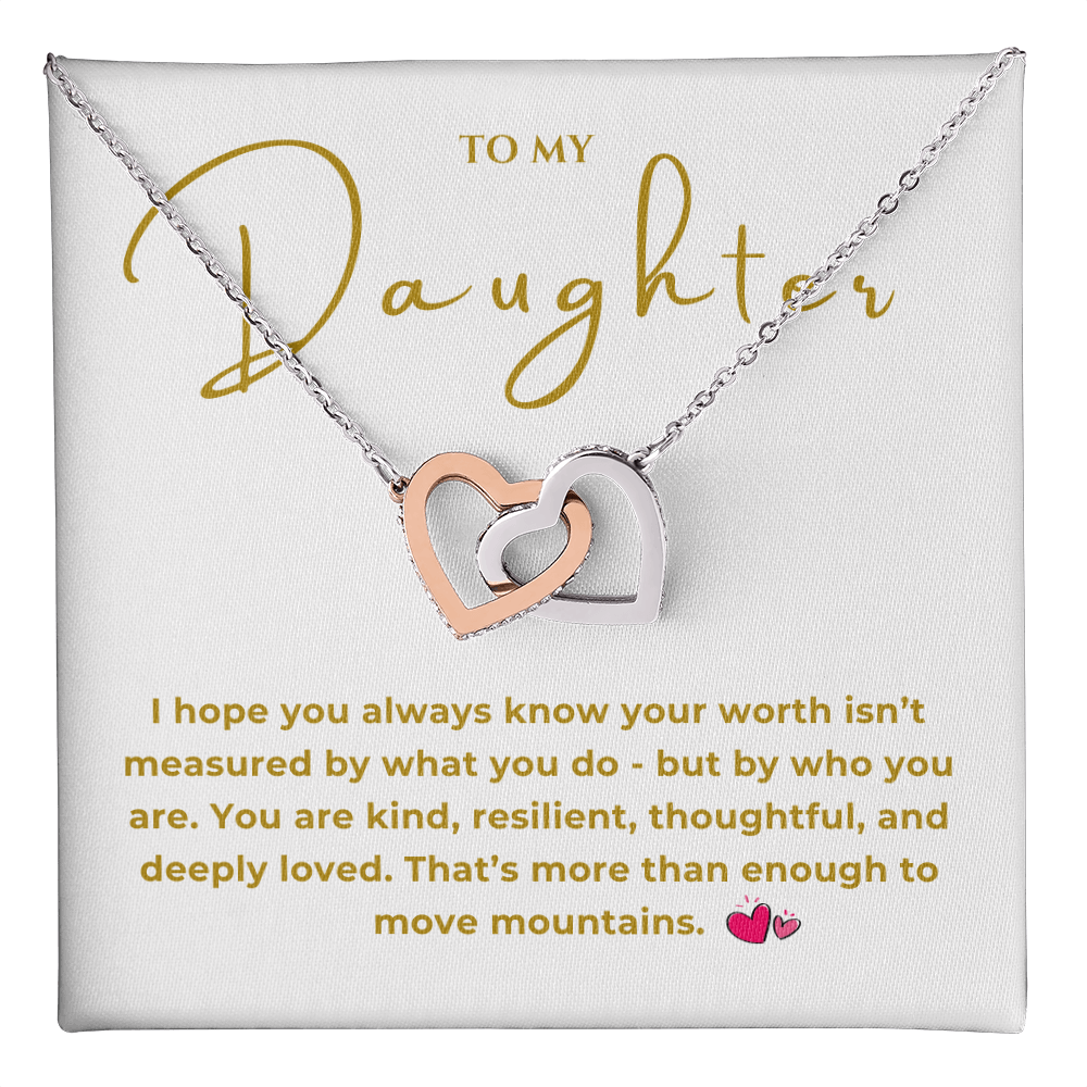 To My Daughter Interlocking Hearts Necklace