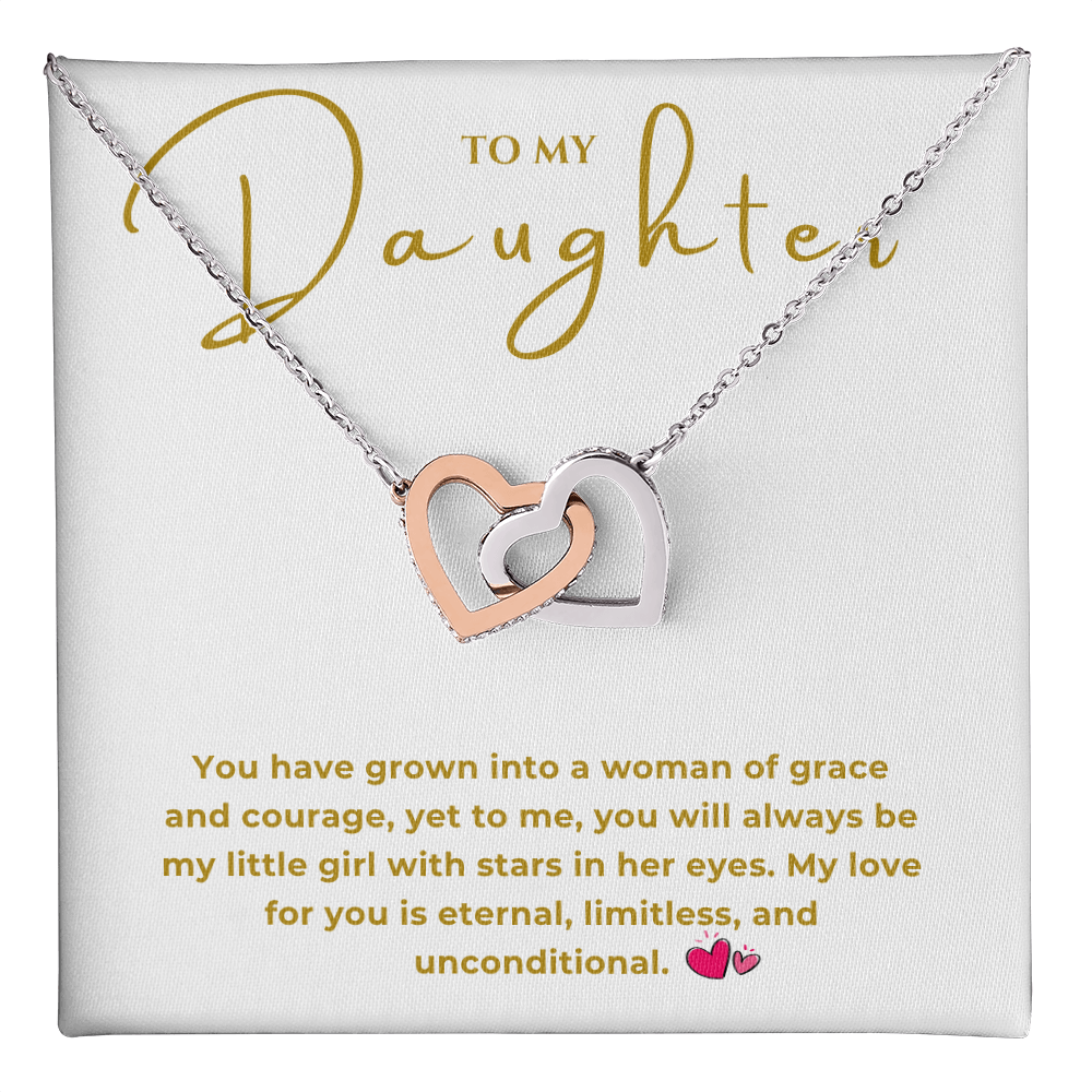 To My Daughter Interlocking Hearts Necklace