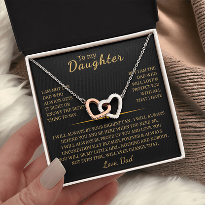 To My Daughter Interlocking Hearts Necklace