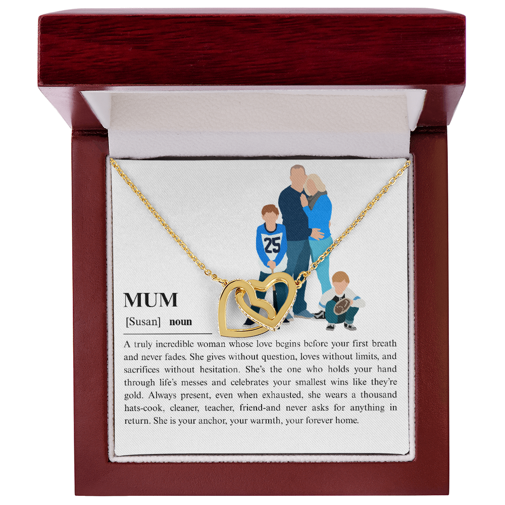Personalized Mom Interlocking Hearts Necklace