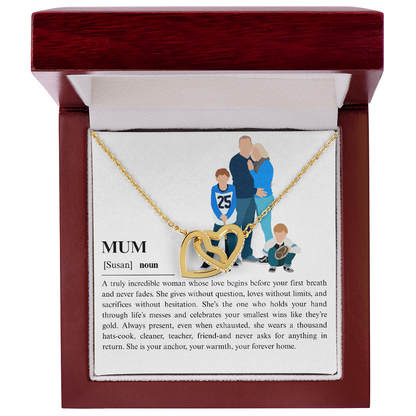 Personalized Mom Interlocking Hearts Necklace