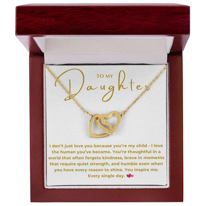 To My Daughter Interlocking Hearts Necklace