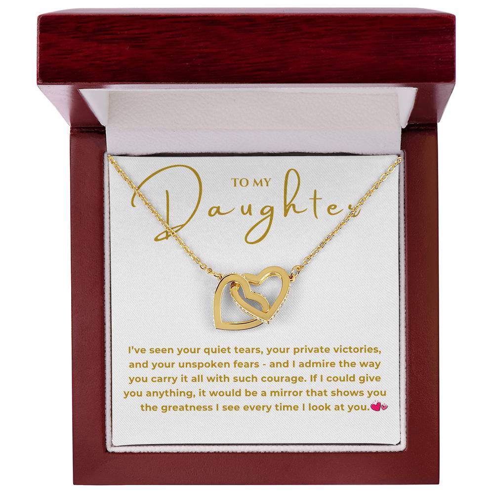 To My Daughter Interlocking Hearts Necklace
