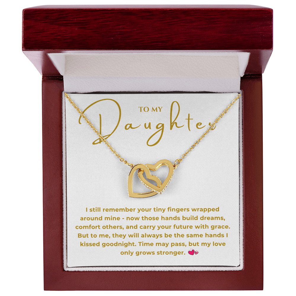 To My Daughter Interlocking Hearts Necklace