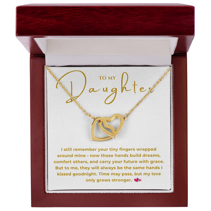 To My Daughter Interlocking Hearts Necklace