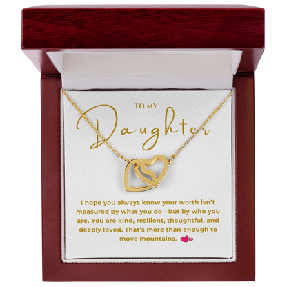 To My Daughter Interlocking Hearts Necklace