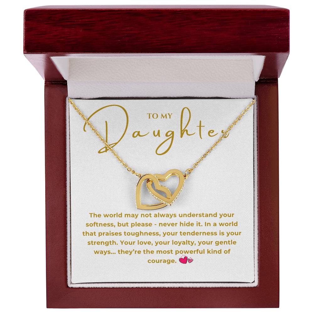 To My Daughter Interlocking Hearts Necklace